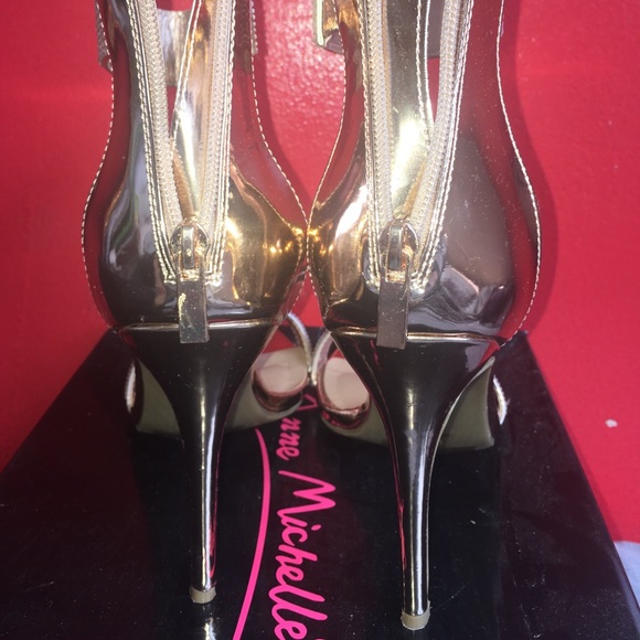 Charlotte Russe Rhinestoned Rose Gold Heels - Picture 4 of 6